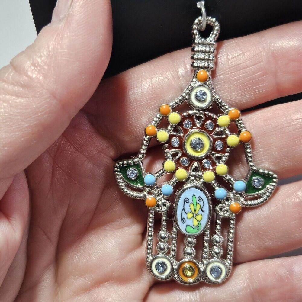 Hildie & Jo Women's  Evil Eye Hamsa Hand Pendant Lucky Protection
